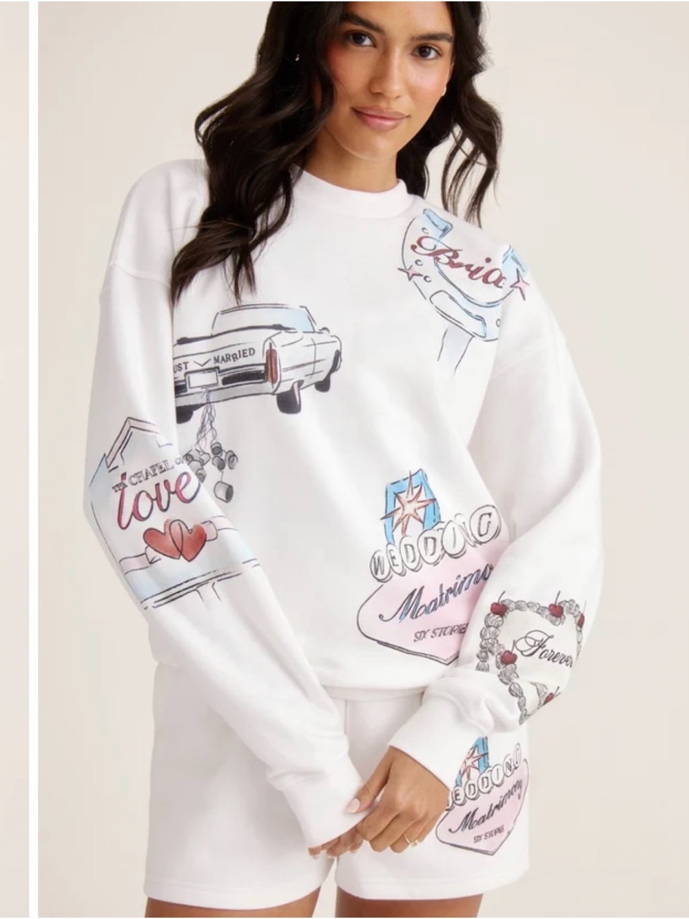 Six Stories Las Vegas Destination Sweatshirt and sweat short set